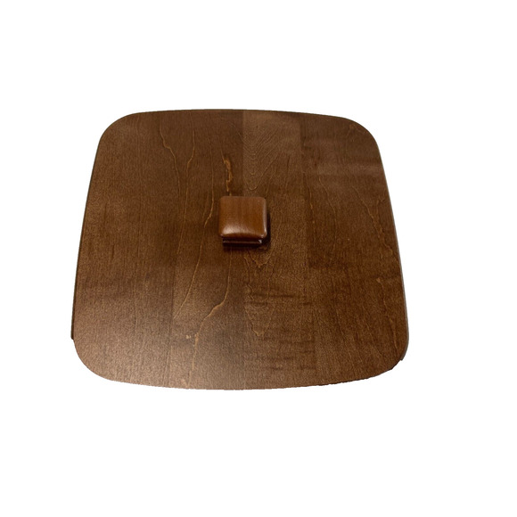 Longaberger Woodcrafts Square Lid w/Wood Knob Dark Stain 8.5"L x 8.5"W - Picture 1 of 2